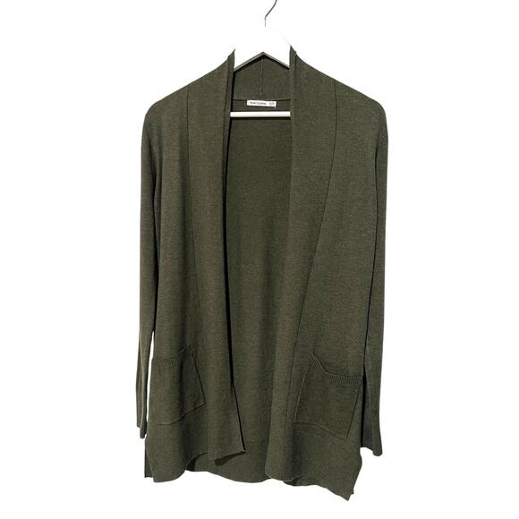 Pink Clover Sweaters - Pink Clover Open Front Fine Knit Cardigan Sweater Army Green Womens XSmall NEW